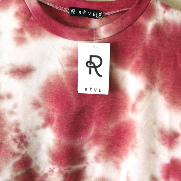 NWT Tye Dye Pink White Crew Neck Lightweight Sweater Fall Girls/Youth Size XL - Picture 3 of 6